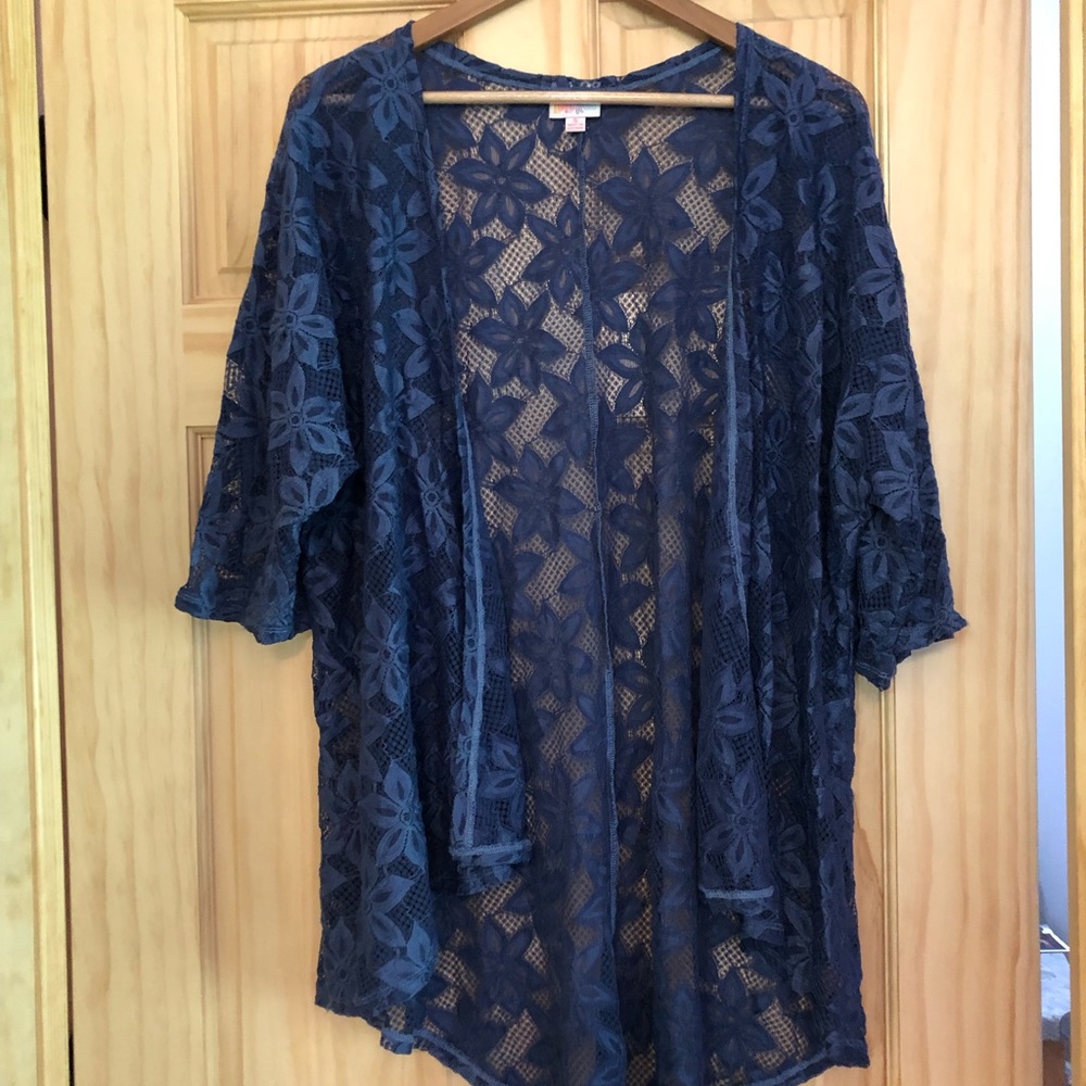 Blue Lace Lularoe Lindsay Kimono Small New